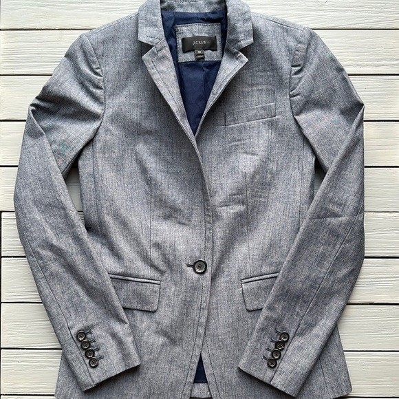 J.Crew Regent Chambray Blazer size 2 - Picture 4 of 11
